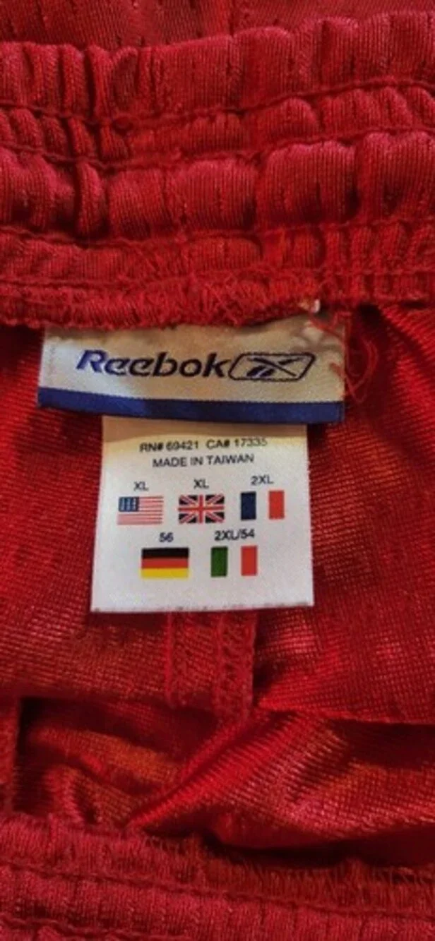reebok men's Athletic Shorts  X Large Red
